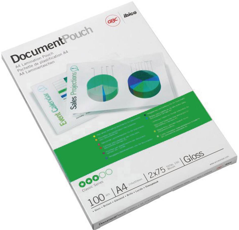 Feuille de plastification GBC DocumentPouch A4 3740489 DIN A4 75 micron brillant 25 pc(s)