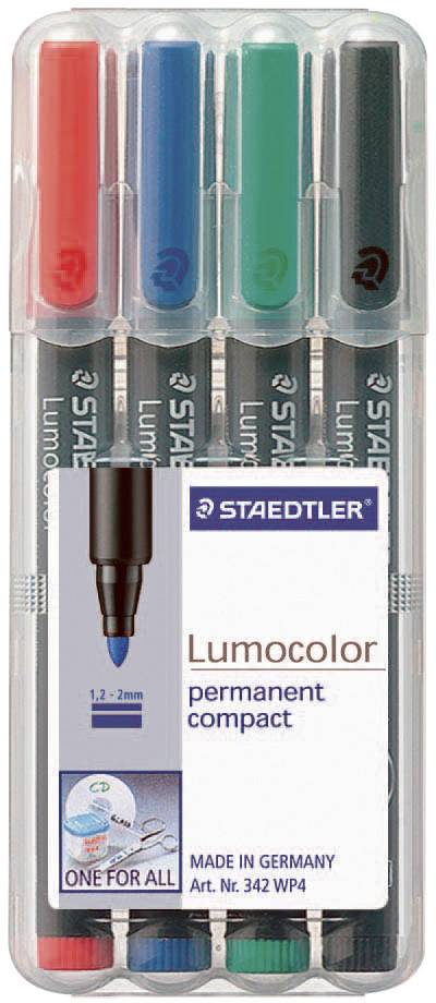 Staedtler Lumocolor permanent compact DRY SAFE 318-9WP4HZ Marqueur permanent noir résiste à l'eau: oui