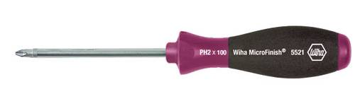 Wiha MicroFinish 5521 29141 pour l'atelier Tournevis cruciforme PH 1 Longueur de la lame: 80 mm DIN ISO 8764
