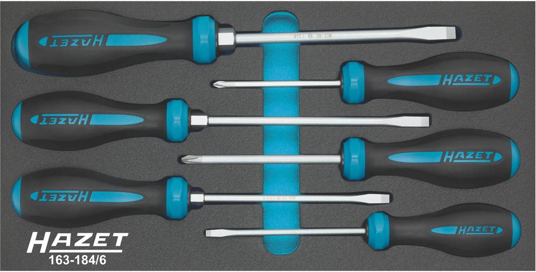 Hazet HEXAnamic pour l'atelier Jeu de tournevis 6 pièces vis à fente, cruciforme Phillips