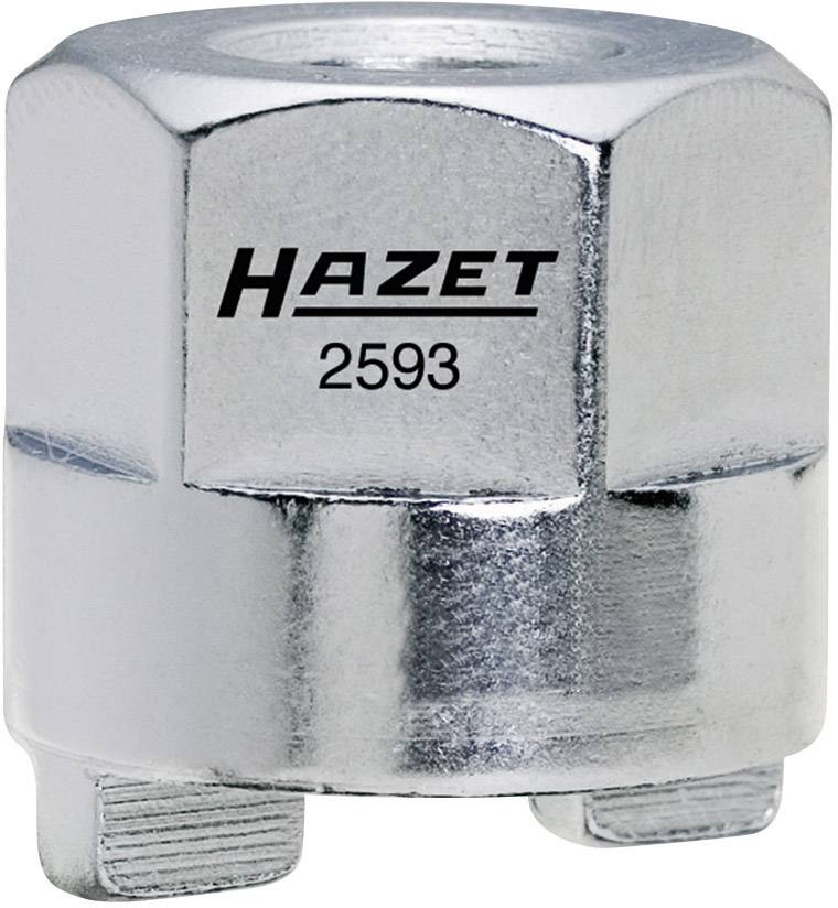 Embout de clé en métal de forme hexagonale, avec le nom de marque 'Hazet' et le numéro '2593' gravés en noir.