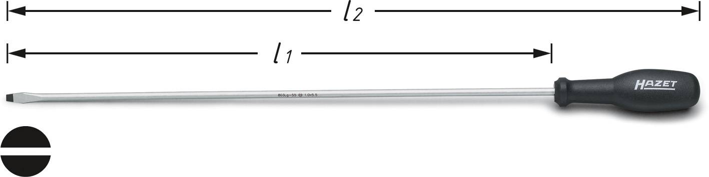 Hazet Trinamic pour l'atelier Tournevis pour vis à fente Largeur de la lame: 5.5 mm Longueur de la lame: 410 mm