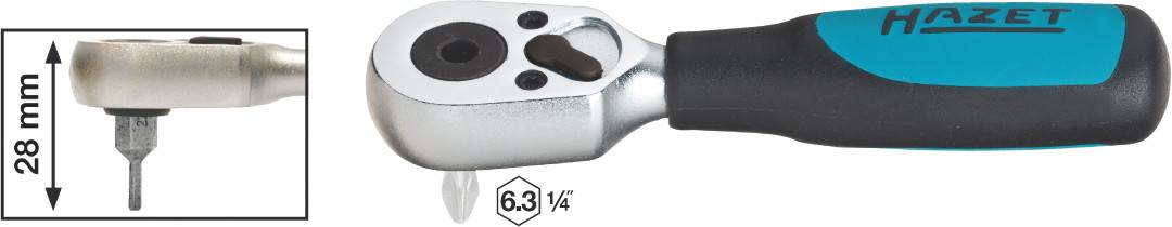 Cliquet à embout Hazet 863BK 1/4" (6.3 mm) 95 mm 1 pc(s)