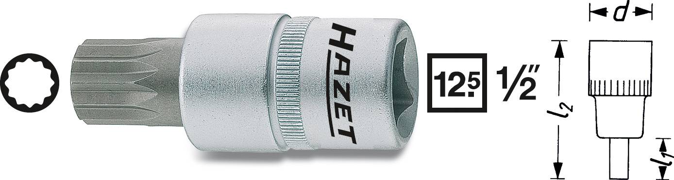 Douille à embout TORX® de HAZET, compatible avec un carré de 1/2