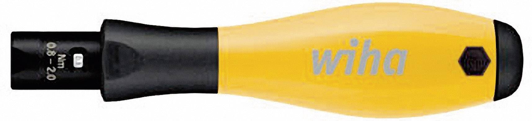 Un tournevis dynamométrique jaune avec une poignée noire sur laquelle est inscrit 'wiha', adapté pour un travail précis.