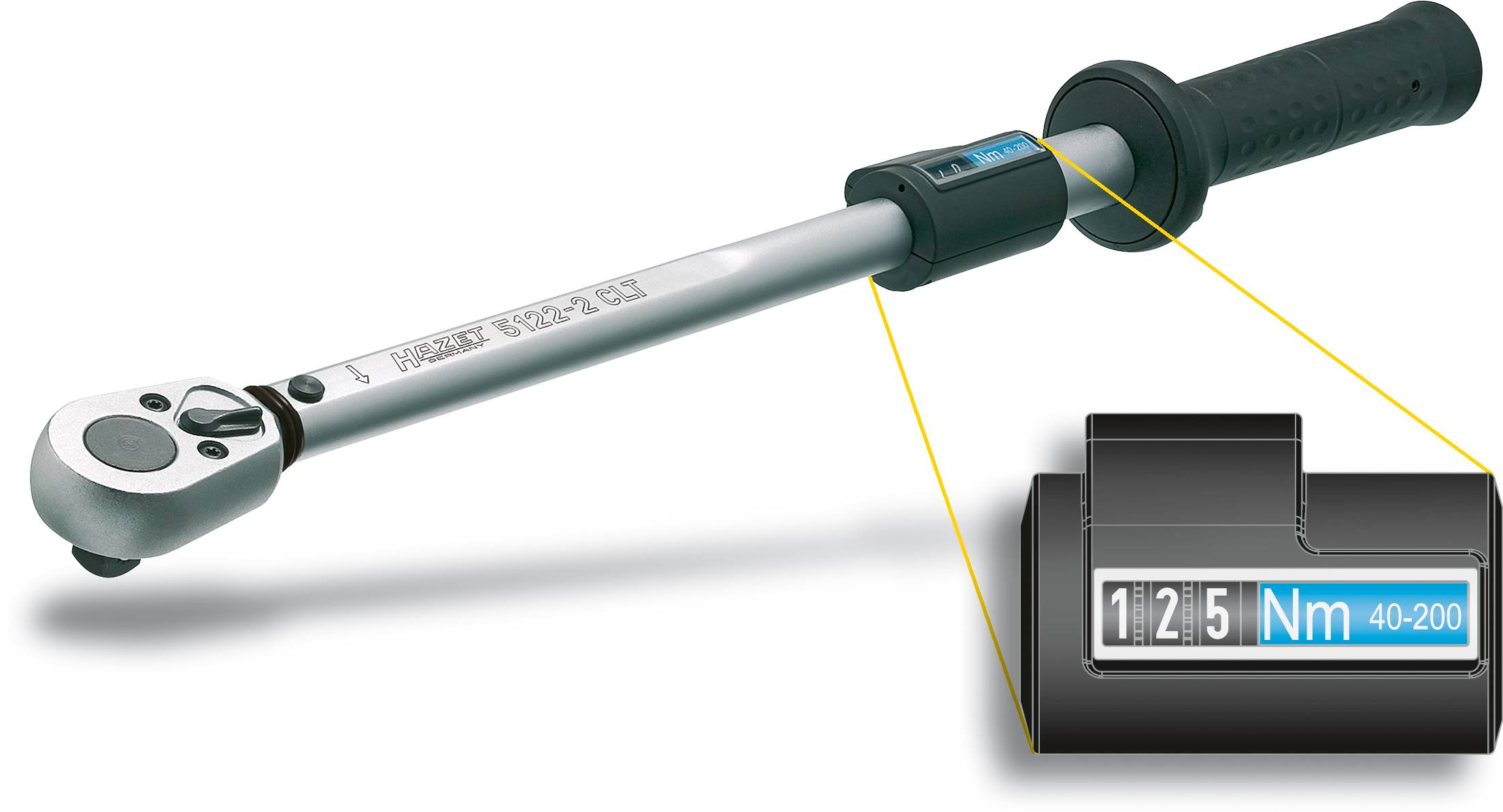 Hazet 5121-2CLT 5121-2CLT Clé dynamométrique avec cliquet réversible 1/2" (12.5 mm) 20 - 120 Nm