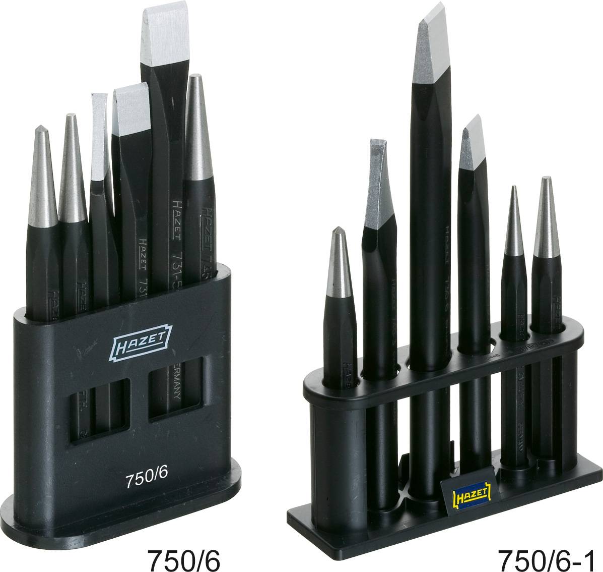 Jeu de burins, poinçons, pointeaux, 6 pcs Hazet 750/6