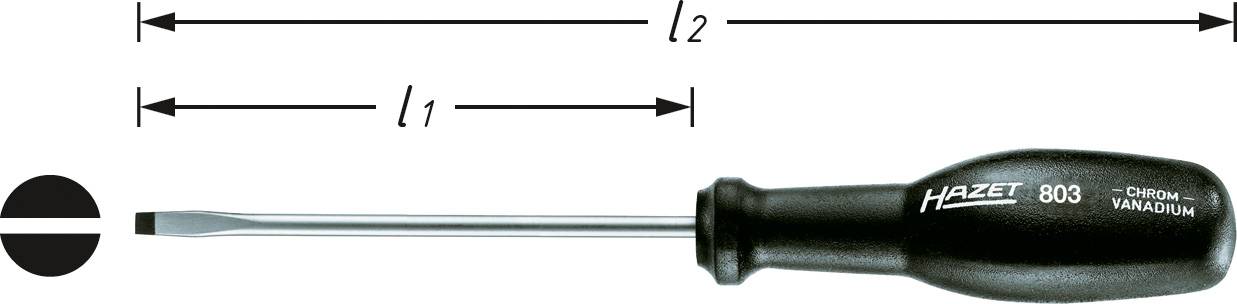 Tournevis pour vis à fente 0.4 mm x 2 mm Hazet TRInamic 803-20 Longueur de la lame: 63 mm