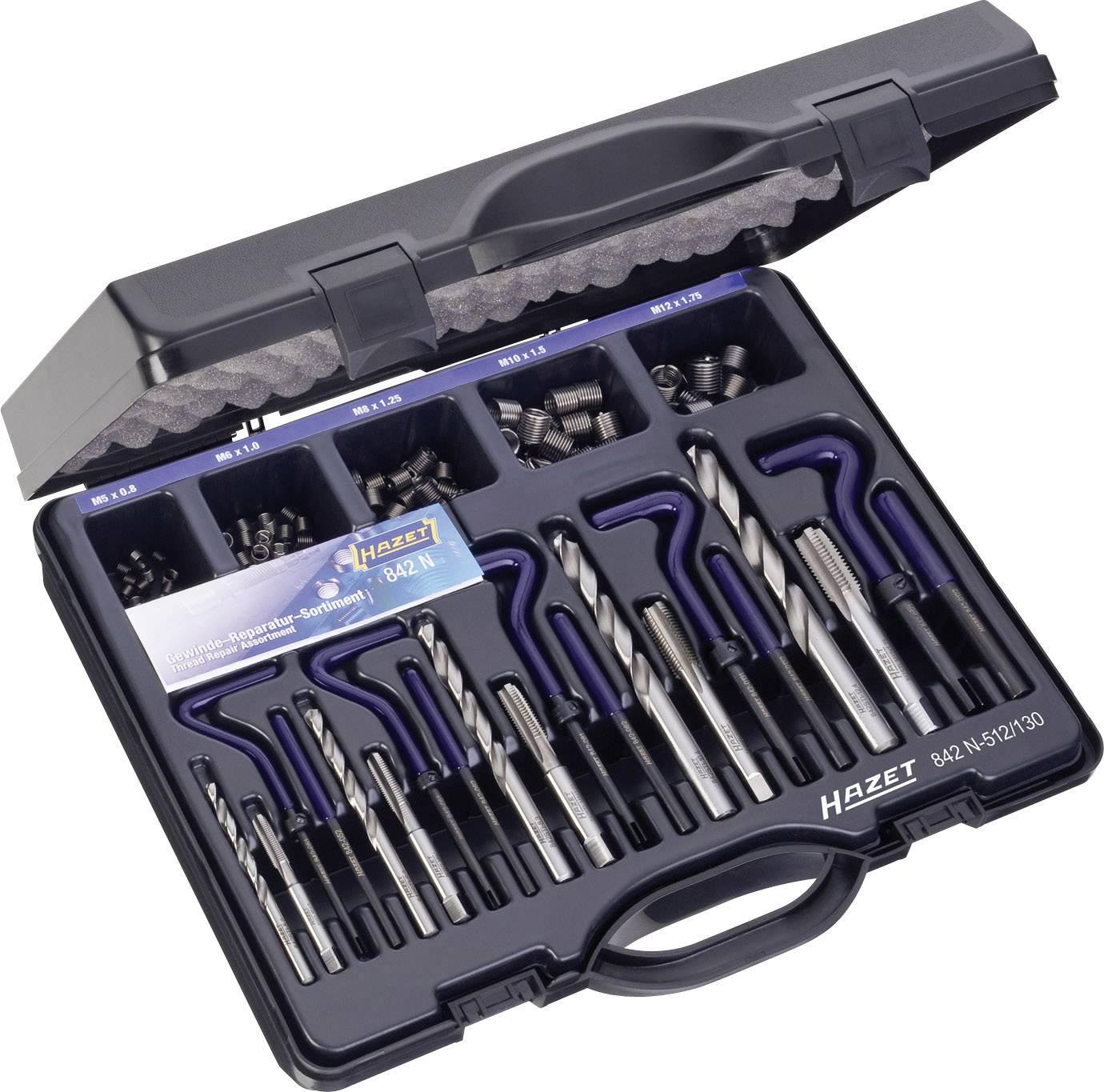Kit de réparation de filetage, 118 pcs Hazet 842N-614/118