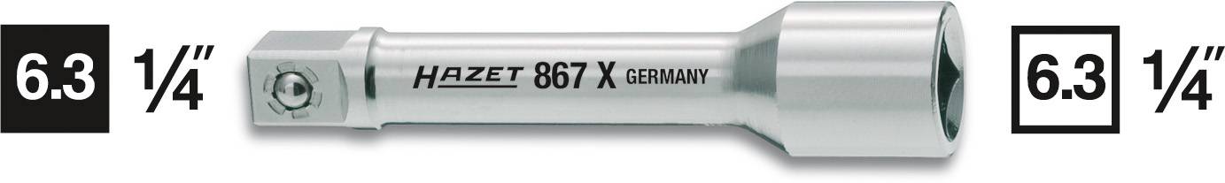 Rallonge Hazet 867X-2 Propulseur 1/4" (6.3 mm) Sortie 1/4" (6.3 mm) 55 mm