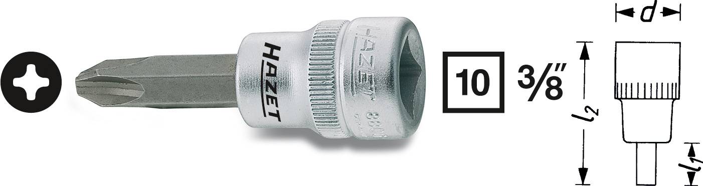 Douille-embout cruciforme Phillips PH 4 Longueur: 60 mm Hazet 8806-PH4 Propulseur: 3/8" (10 mm) 1 pc(s)