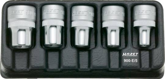 Jeu de douilles TORX® extérieur 5 pièces Hazet 900-E/5 Propulseur: 1/2" (12.5 mm) 1 set