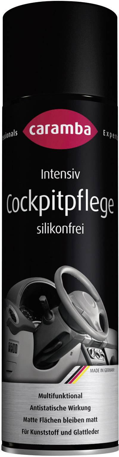 Dose Caramba Intensif Entretien de Cockpit, sans silicone. Pour surfaces mates, antistatique. Adapté aux plastiques et cuirs lisses.