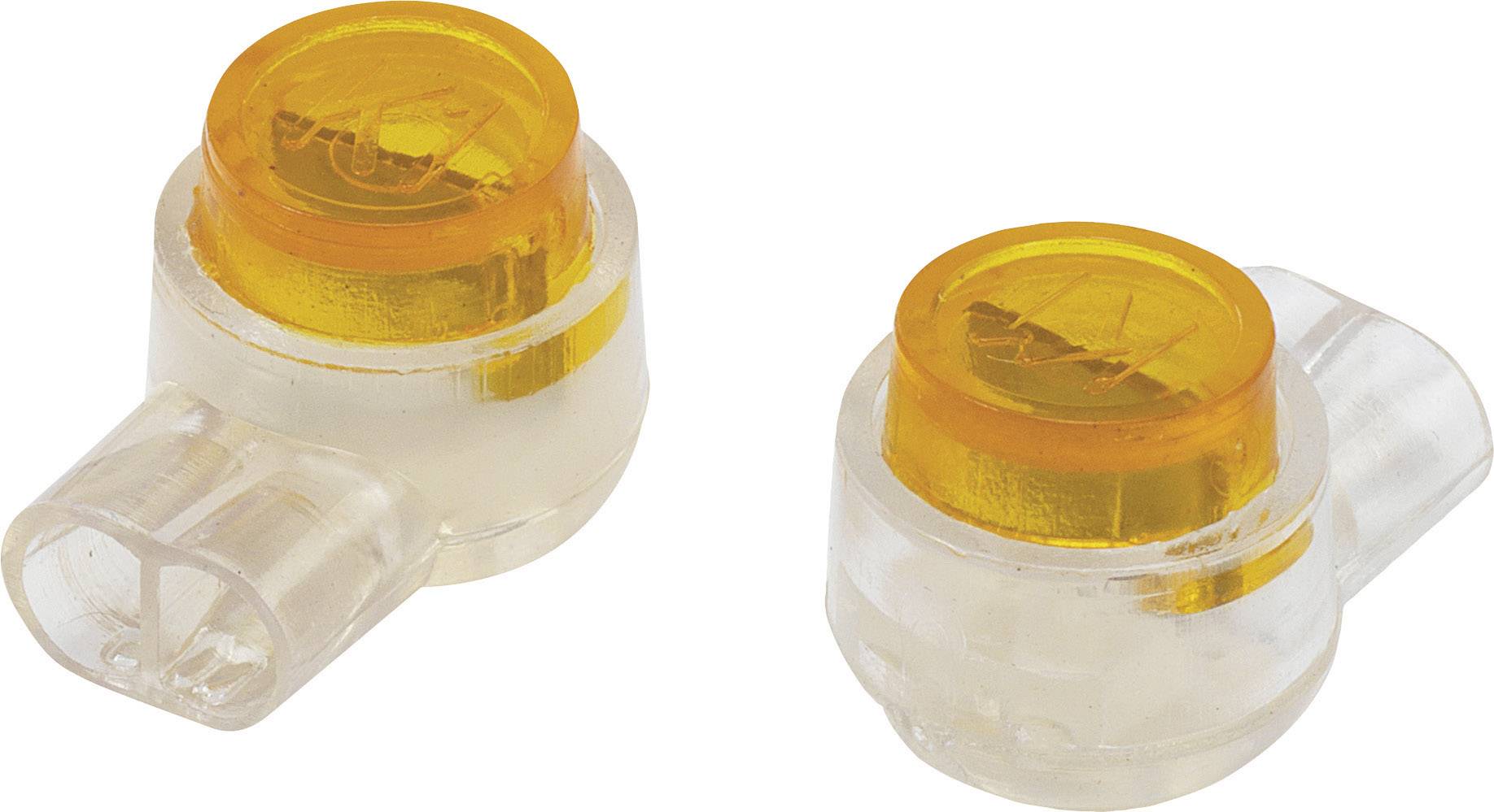 Connectique de jonction TRU COMPONENTS 808666 flexible: 0.13-0.38 mm² rigide: 0.13-0.38 mm² Nombre de pôles: 2 jaune 100 pc(s)