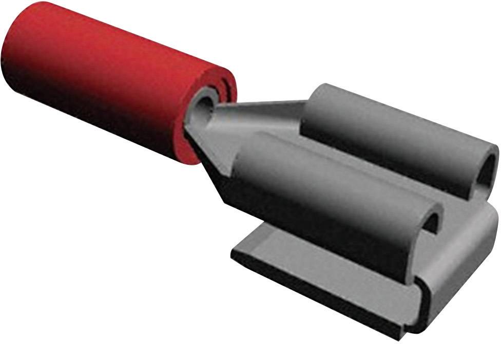 Cosse clip 6.3 mm x 0.8 mm TE Connectivity PIDG-FASTON 160834-5 avec dérivation 180 ° partiellement isolé rouge