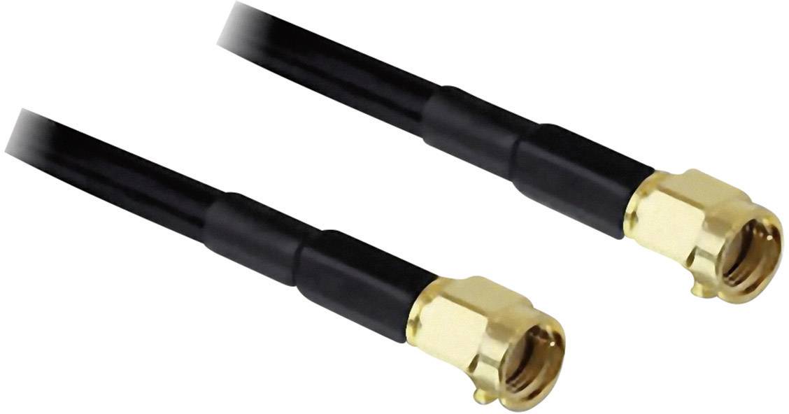 Câble de raccordement pour antenne WiFi Delock 88656 [1x SMA mâle inversé - 1x SMA mâle inversé] 2.00 m noir
