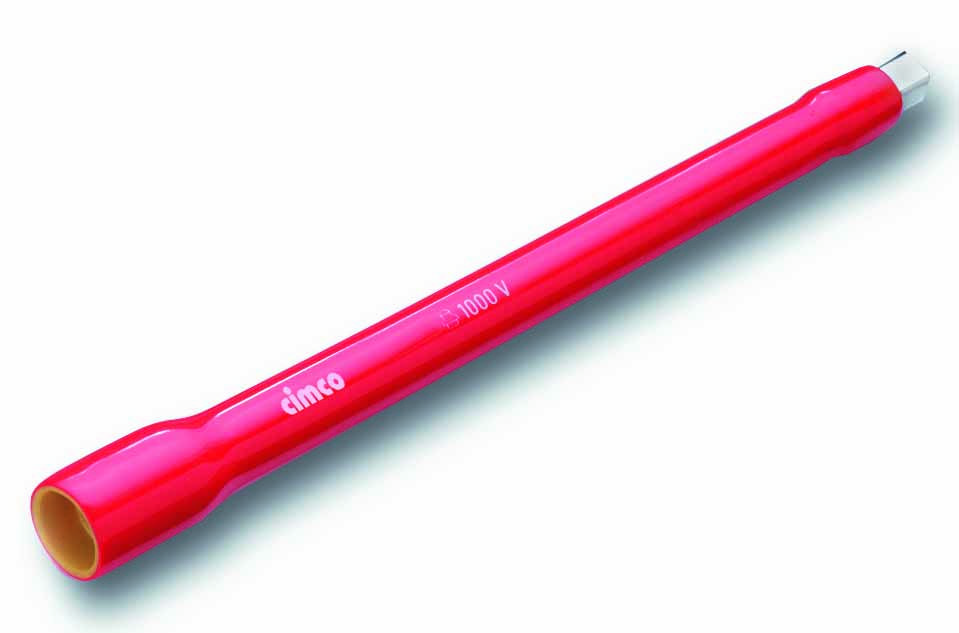 Une clé à molette isolée, de couleur rouge, portant l'inscription « 1000 V ». Adaptée aux travaux sur installations électriques.