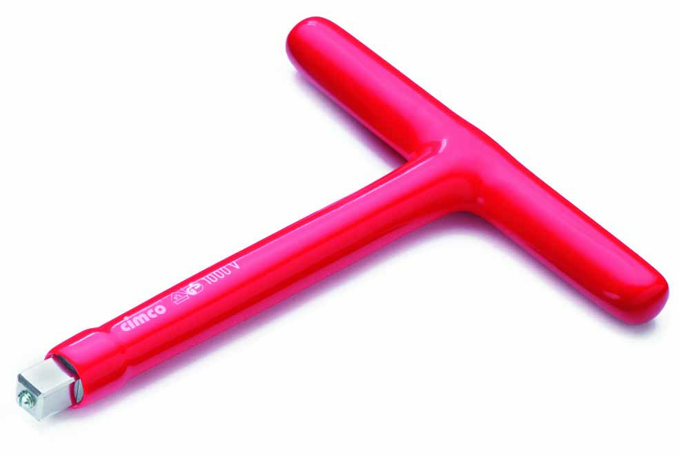 Une clé Allen à poignée en T rouge, utilisée pour les skateboards ou d'autres équipements.