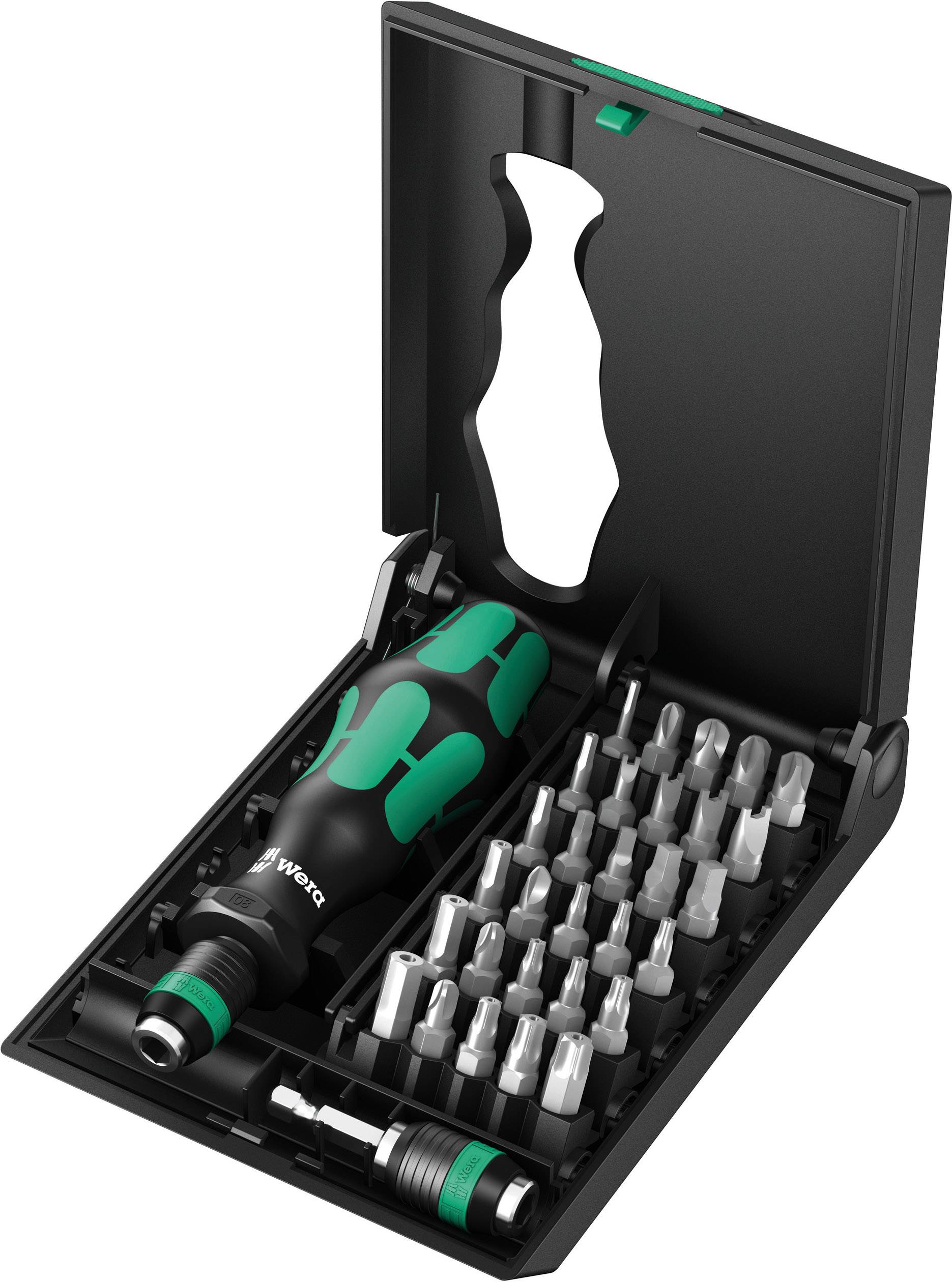 Wera Kraftform Kompakt 71 Security 05057111001 Jeu d'embouts 32 pièces 6 pans intérieurs à téton, clé plate, Tamper Resistant