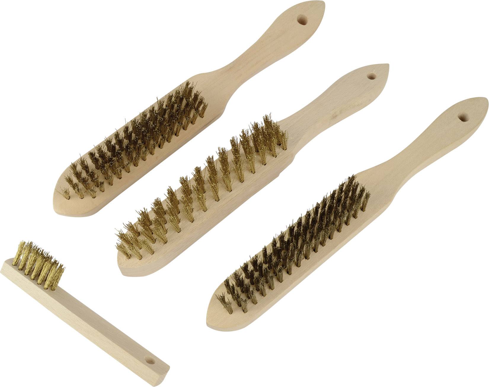 Brosse métallique acier, laiton 4 pièces Brüder Mannesmann M41920 1 set