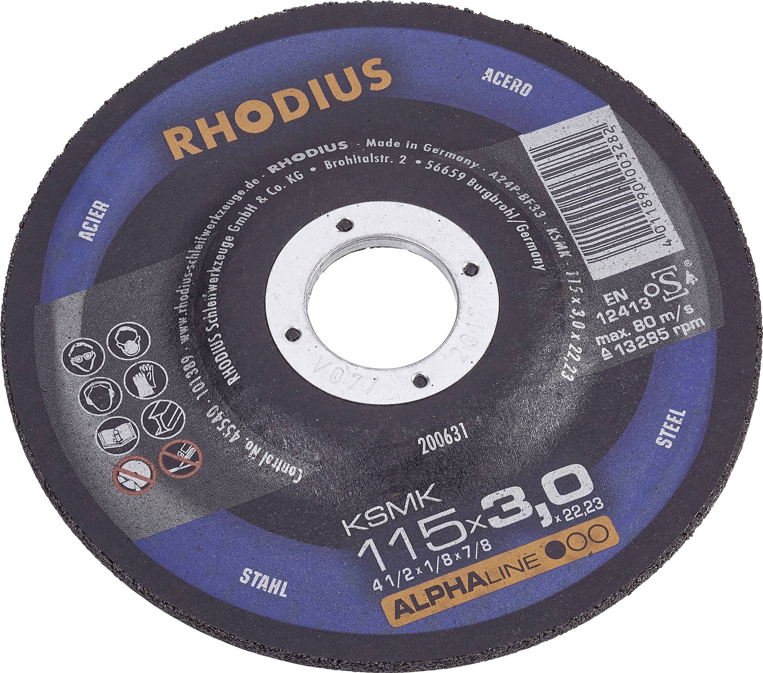 Disque à tronçonner Metal 180 mm Rhodius KSM 180 X 3 X 22.2 mm