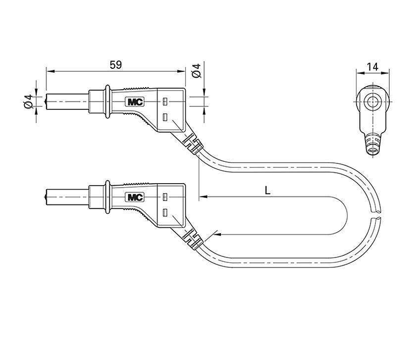 Stäubli XZG425 Cordon de raccordement jaune 1 pc(s)