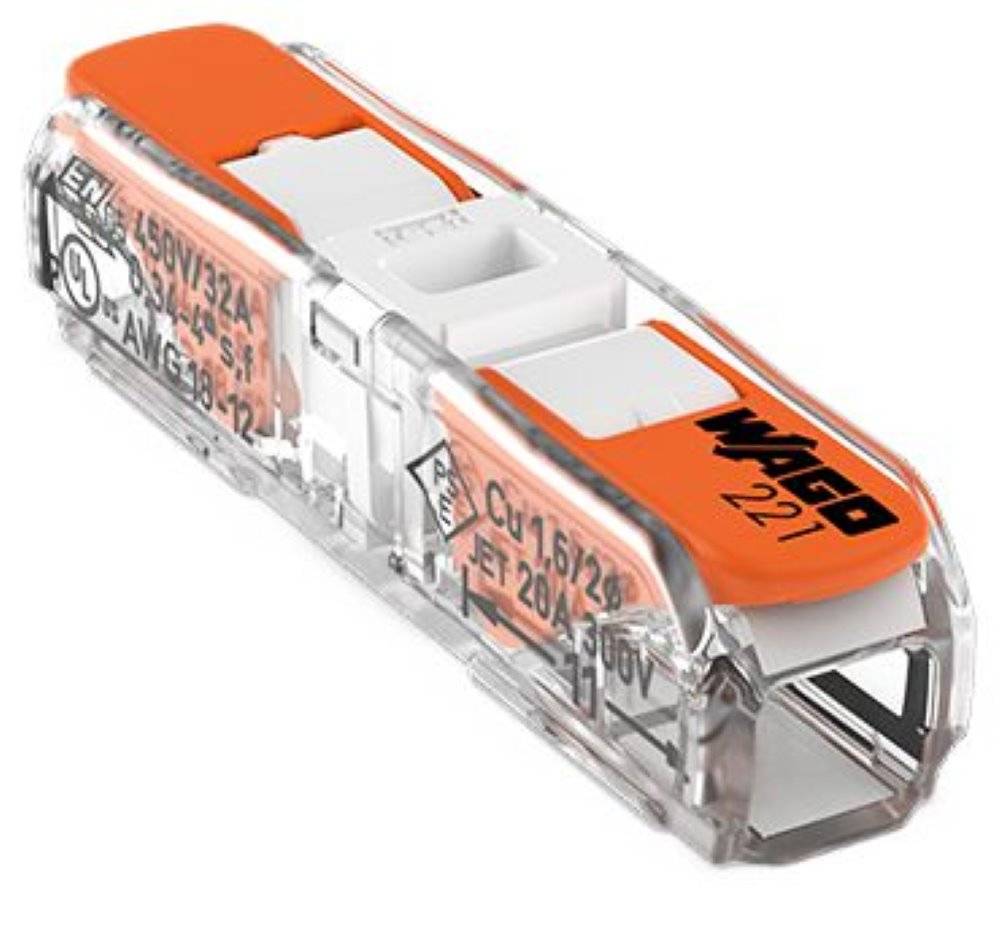 WAGO 221-2401 Borne de passage flexible: 0.2-4 mm² rigide: 0.2-4 mm² 600 pc(s) transparent
