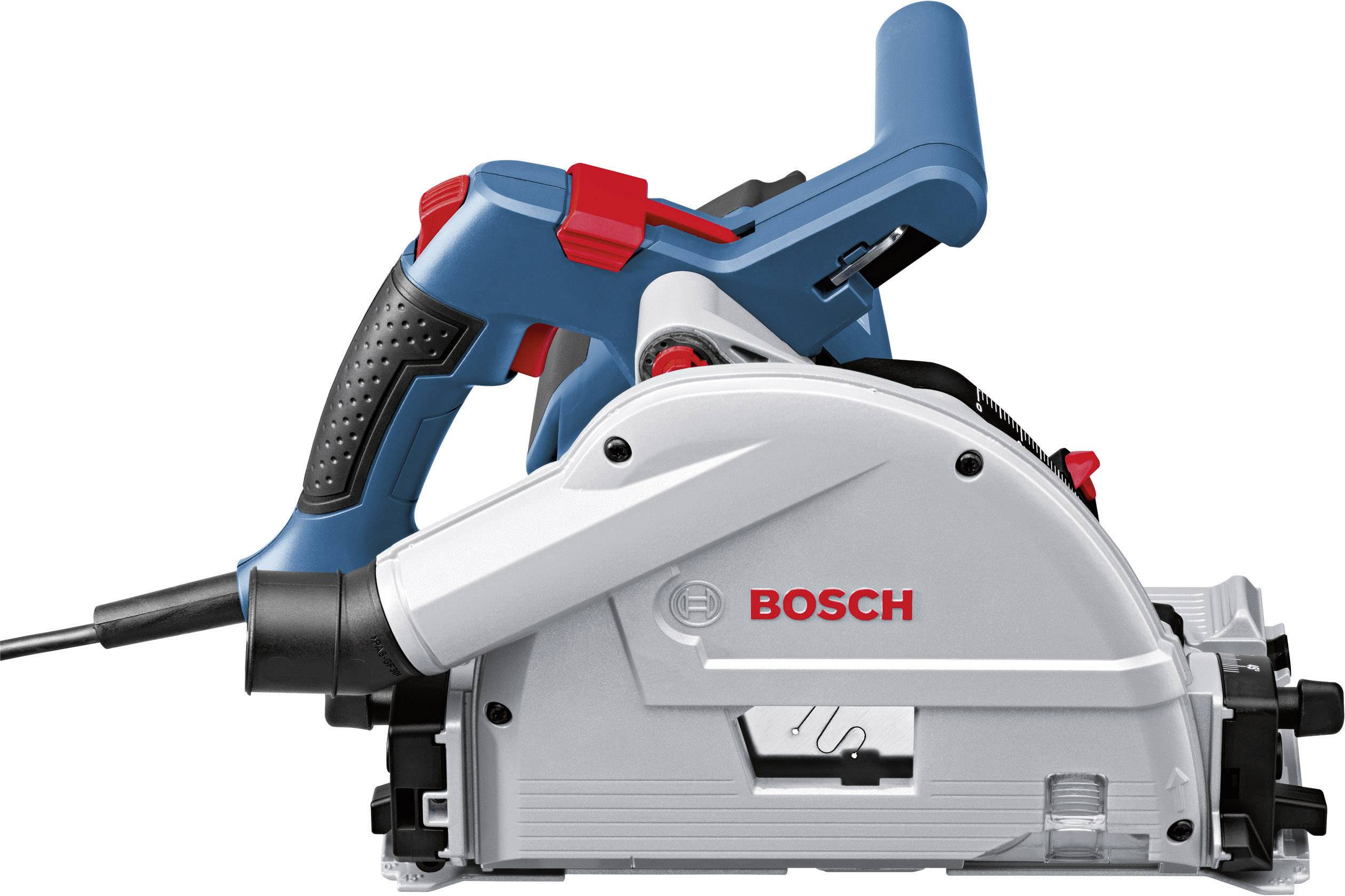 Une scie sauteuse électrique Bosch avec un boîtier gris et une poignée bleue, adaptée pour couper précisément le bois et d'autres matériaux.