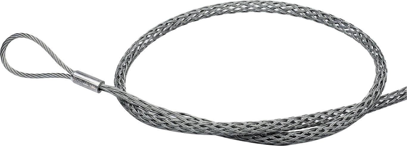 Câble d'acier avec boucle, design tressé, fréquemment utilisé pour la fixation ou la sécurisation.