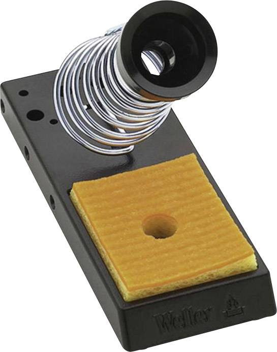 Support de fer à souder avec support spiralé et éponge de nettoyage sur base noire.