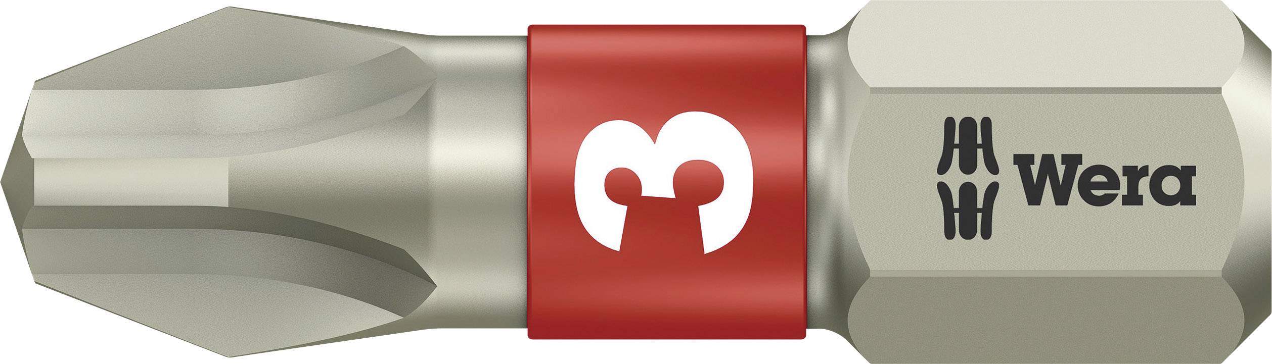 Tournevis à embouts de Wera avec un anneau rouge et un logo, montrant le porte-embout ainsi que le logo de l'entreprise sur le côté.