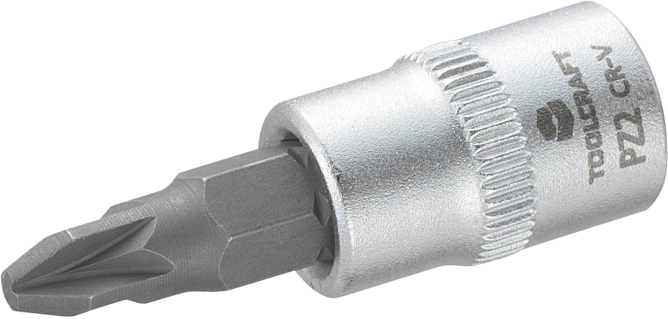 Embout de tournevis avec pointe cruciforme Phillips et manche métallique, marqué 'TOOLCRAFT PZ2 CR-V'.