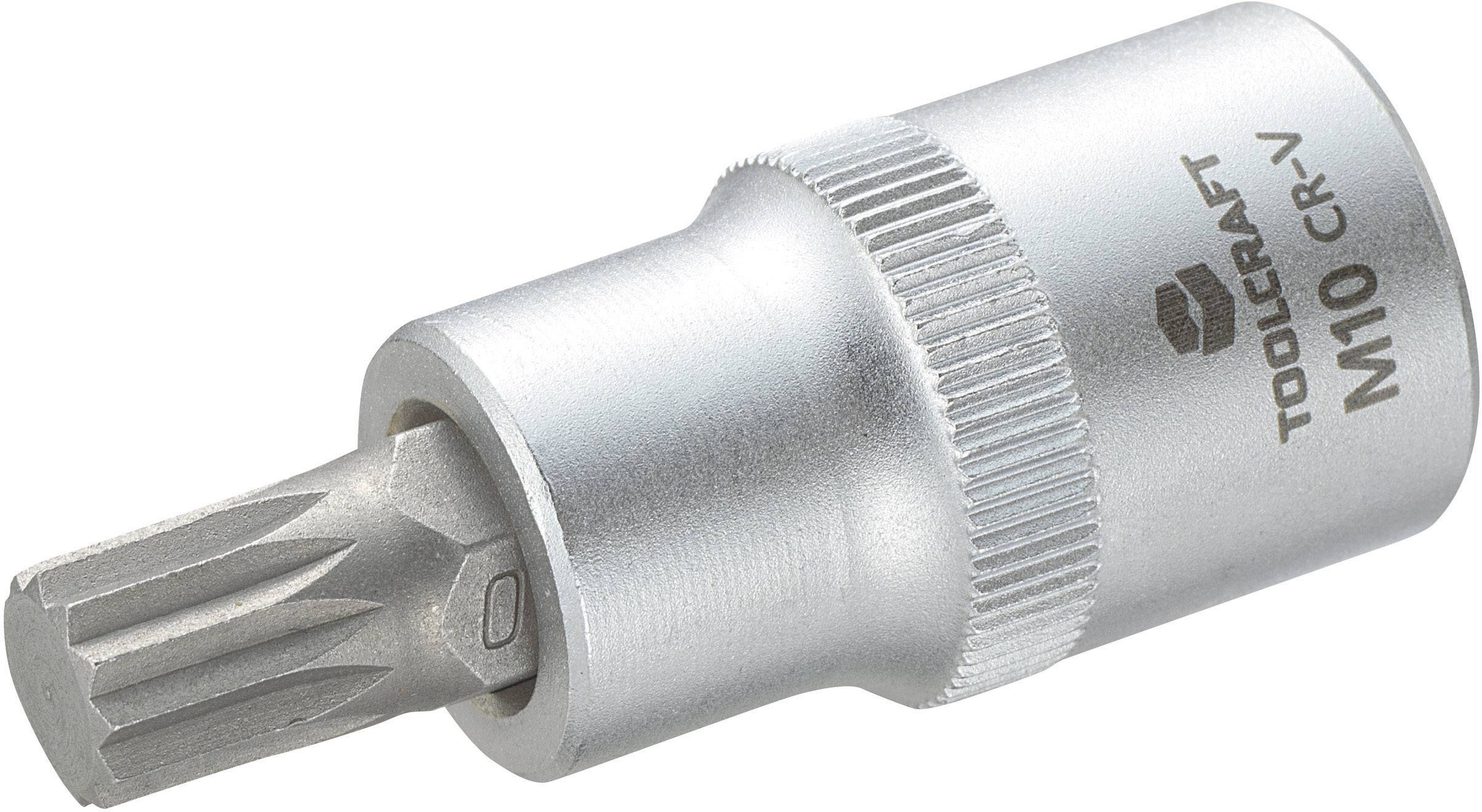 Clé à douille avec embout Torx, taille M10, en métal brillant, adaptée aux travaux précis sur vis ou boulons.
