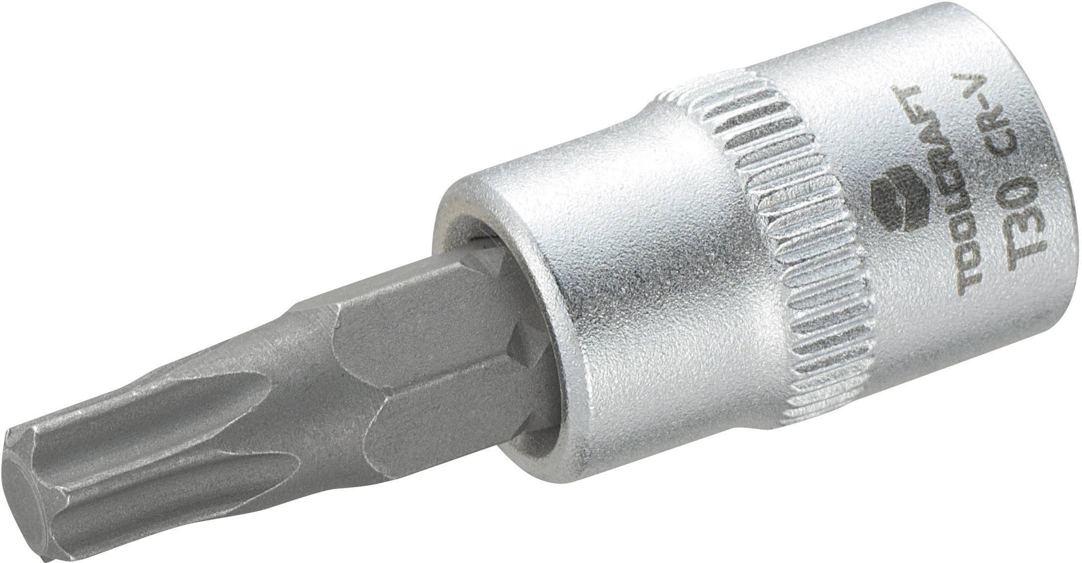 Embout Torx argenté T30, en acier chrome-vanadium, de marque Toolcraft, à utiliser avec des tournevis.