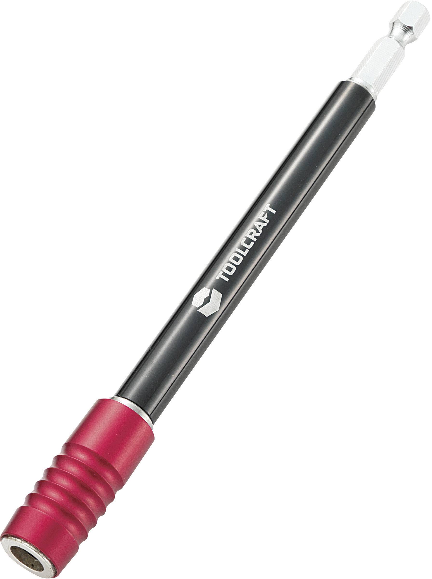 Rallonge de tournevis Toolcraft à poignée rouge et noire, adaptée aux endroits difficiles d'accès.