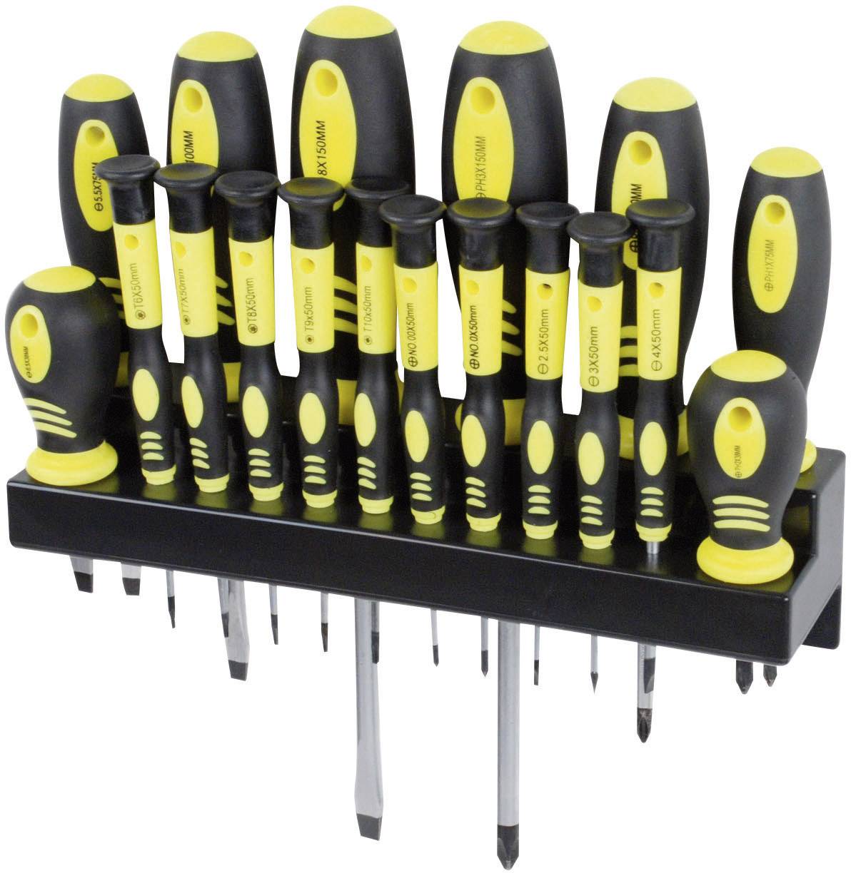 Brüder Mannesmann pour l'électronique et la mécanique de précision, pour l'atelier Jeu de tournevis 18 pièces vis à fente