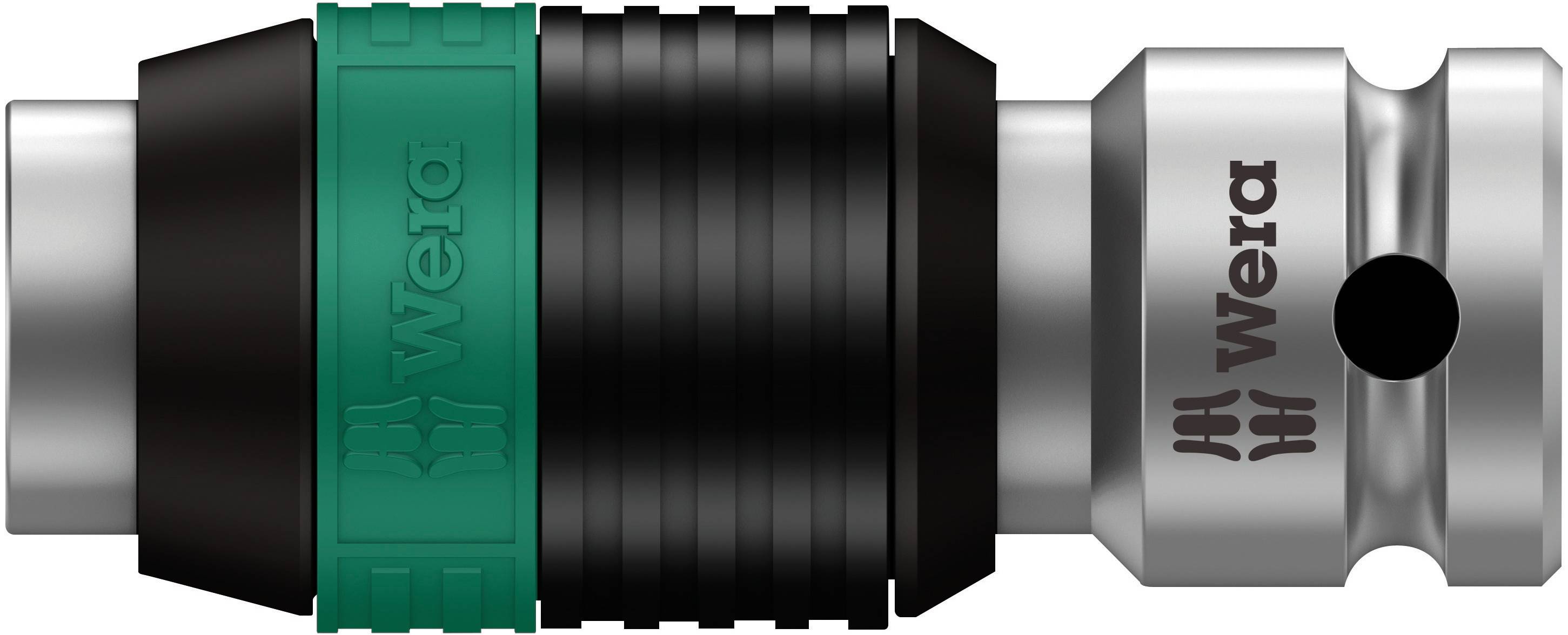 Adaptateur d'outils 'Wera' avec poignée verte et noire, raccord argenté.