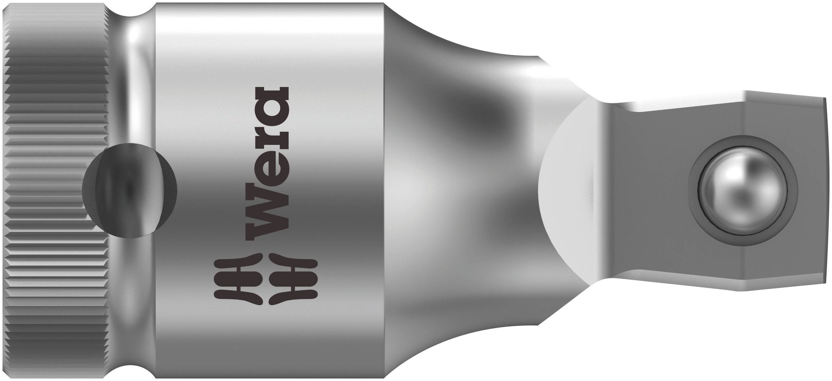 Adaptateur de vis en métal avec marquage 'Wera', forme cylindrique, couleur argent, adapté aux outils de vissage et de bricolage.