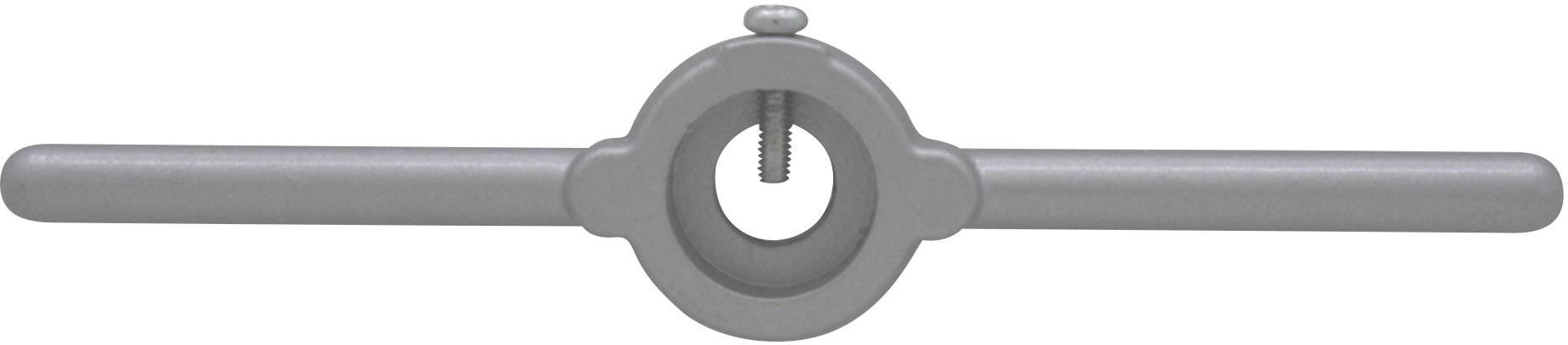 Ein verstellbarer Windeisenhalter aus Metall, bestehend aus einem runden Mittelteil mit Griffen an beiden Seiten.