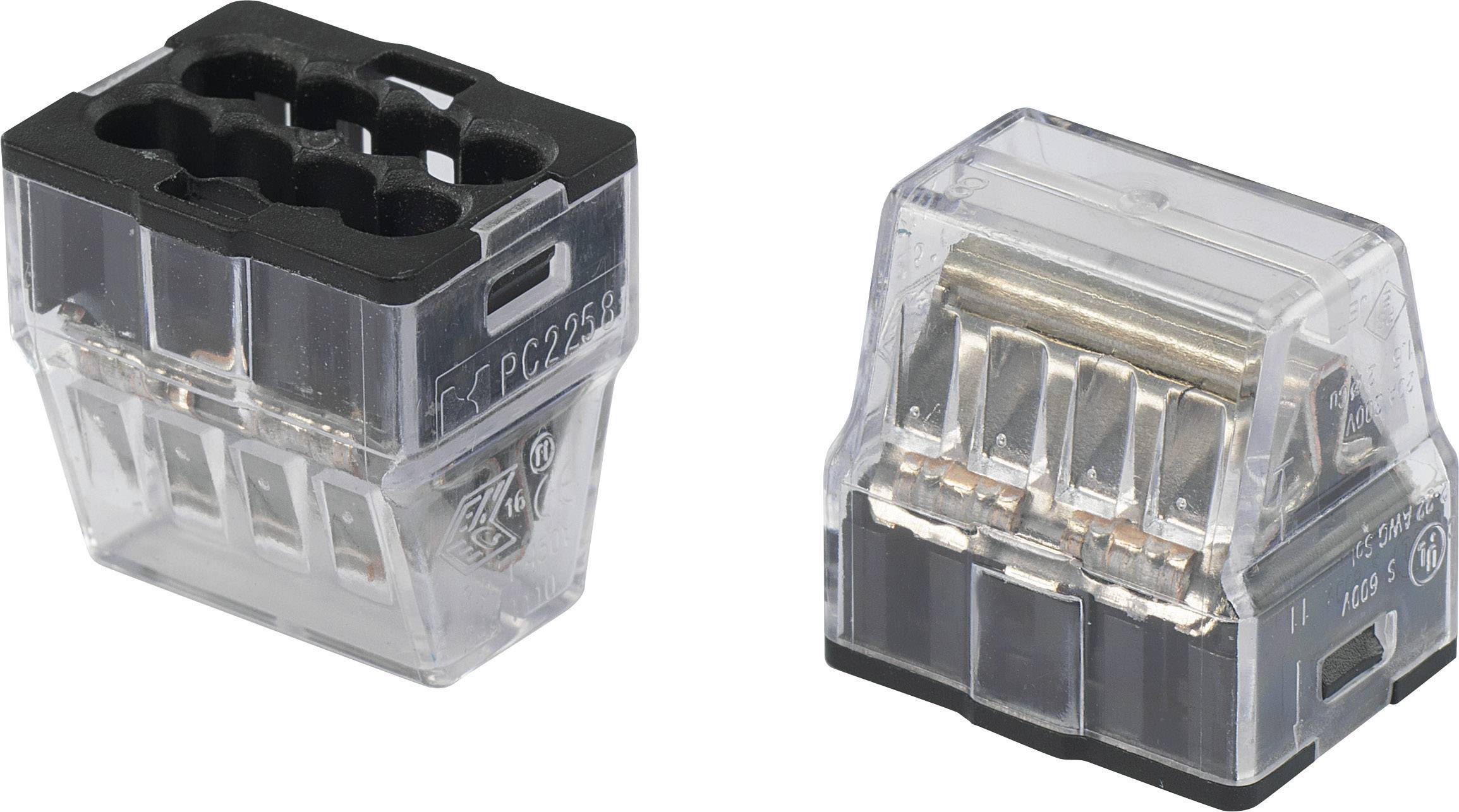 Borne de raccordement 818264 flexible: - rigide: 1-2.5 mm² Nombre de pôles (num): 8 transparent, noir