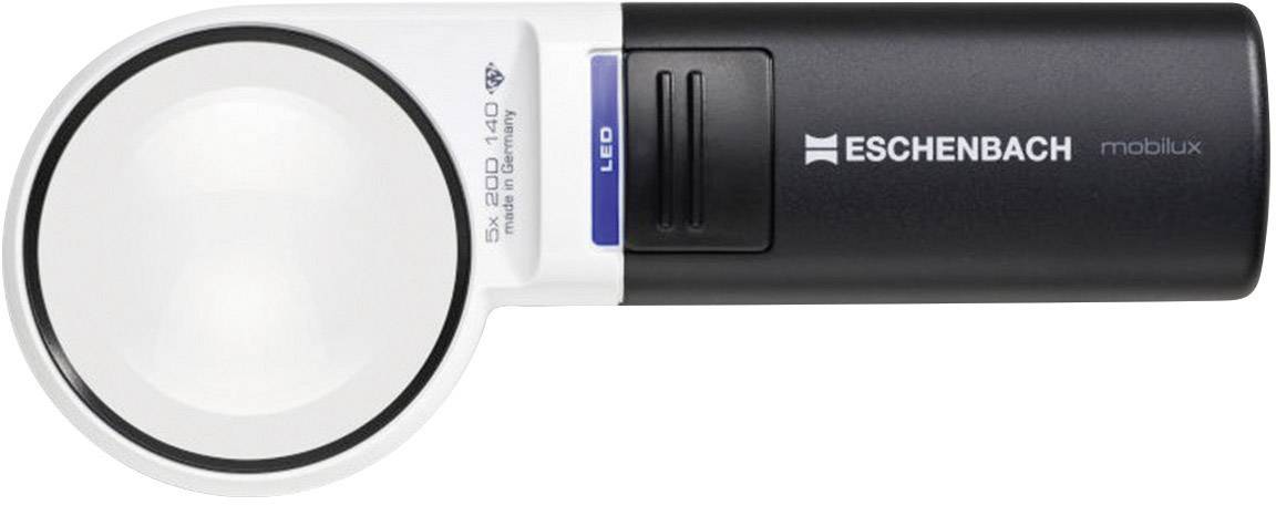 Eschenbach 15115 Loupe à main avec éclairage LED Grossissement: 5 x Lentille: (Ø) 58 mm