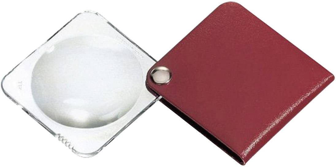 Eschenbach 1752160 Loupe pliante en cuir Grossissement: 3.5 x Lentille: (Ø) 60 mm rouge