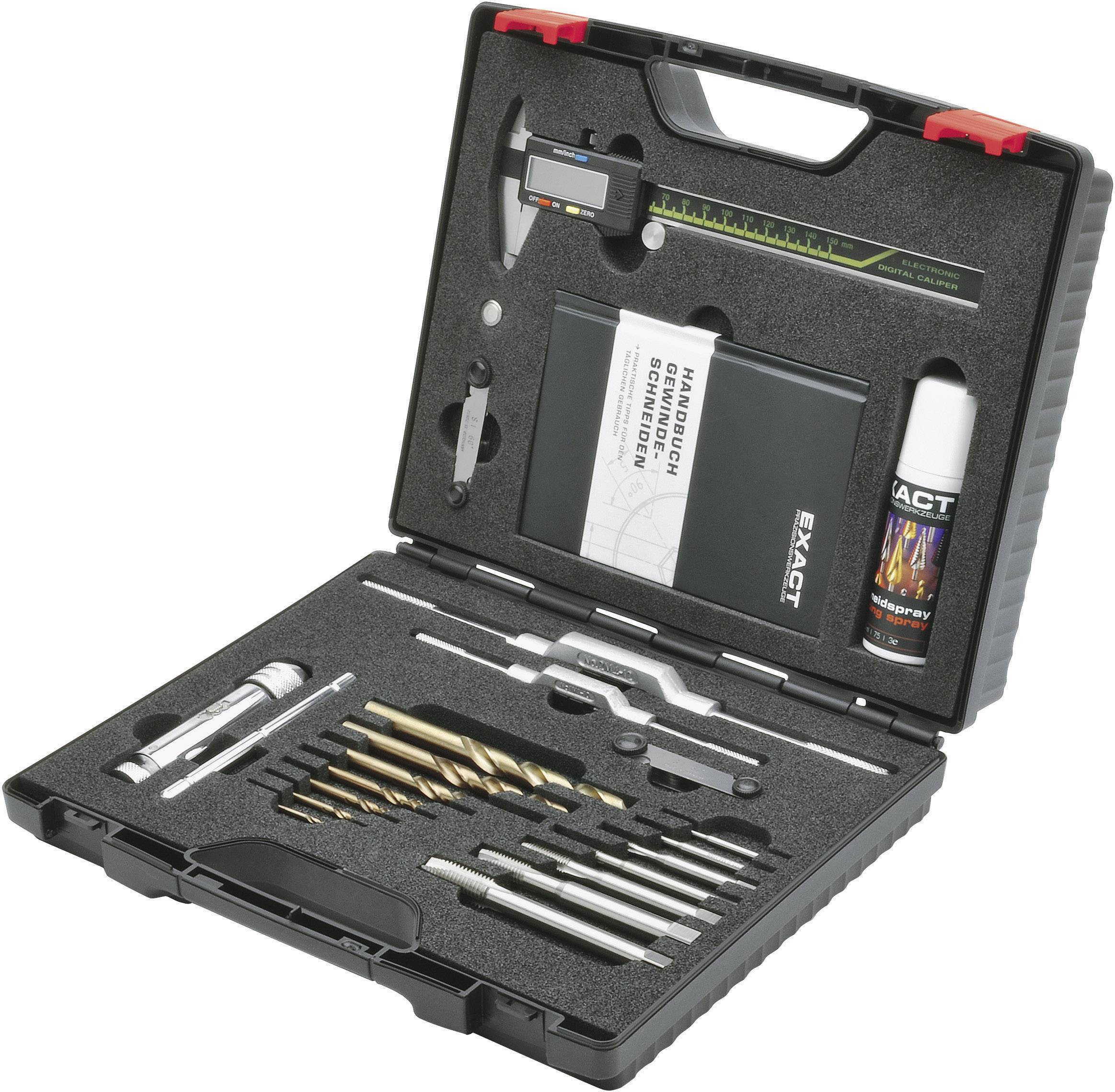 SET de tarauds machine exact GS18 spécial avec coulisseau de mesure et cahier de filetage Exact 70543 métrique M3, M4, M5, M6, M8