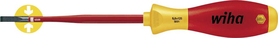 VDE Tournevis pour vis à fente Wiha 35501 Largeur de la lame: 4.5 mm Longueur de la lame: 125 mm