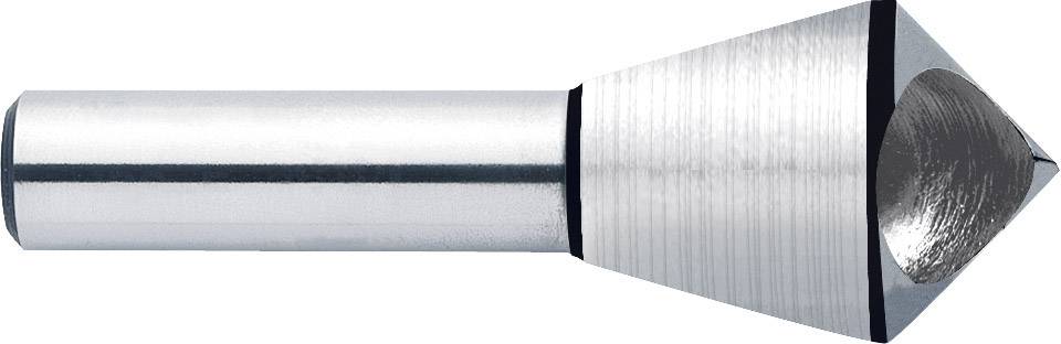 Un foret à centrer avec tige cylindrique et pointe conique, fabriqué en métal brillant, est utilisé pour l'alésage de trous.