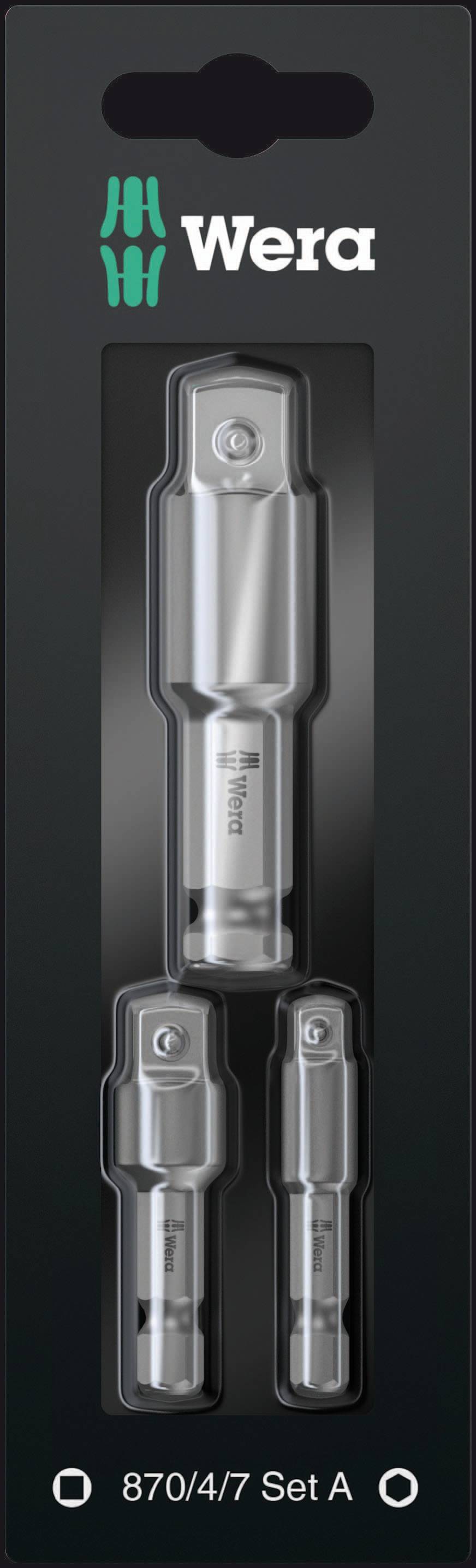 Set d'élément de connexion Wera 870/4/7 Set A 05073200001 Propulseur 1/4" (6.3 mm)
