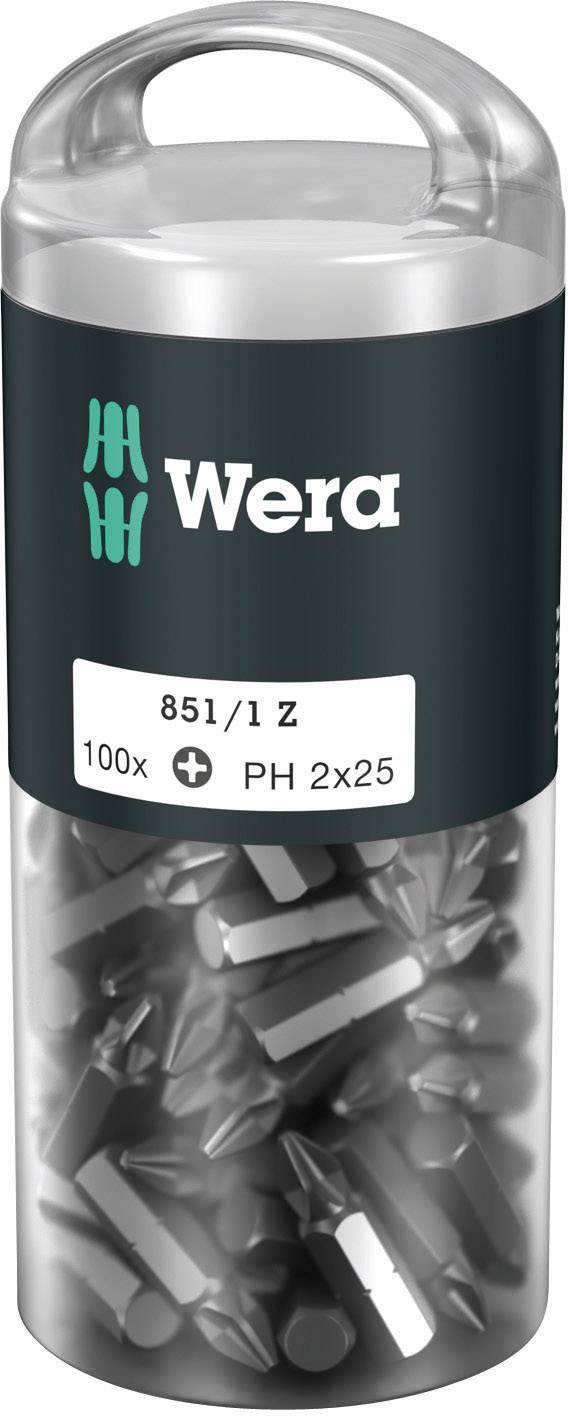 Embout cruciforme PH 1 Wera 05072440001 Acier à outils allié, extra-rigide Forme (embouts): D 6.3 100 pc(s)