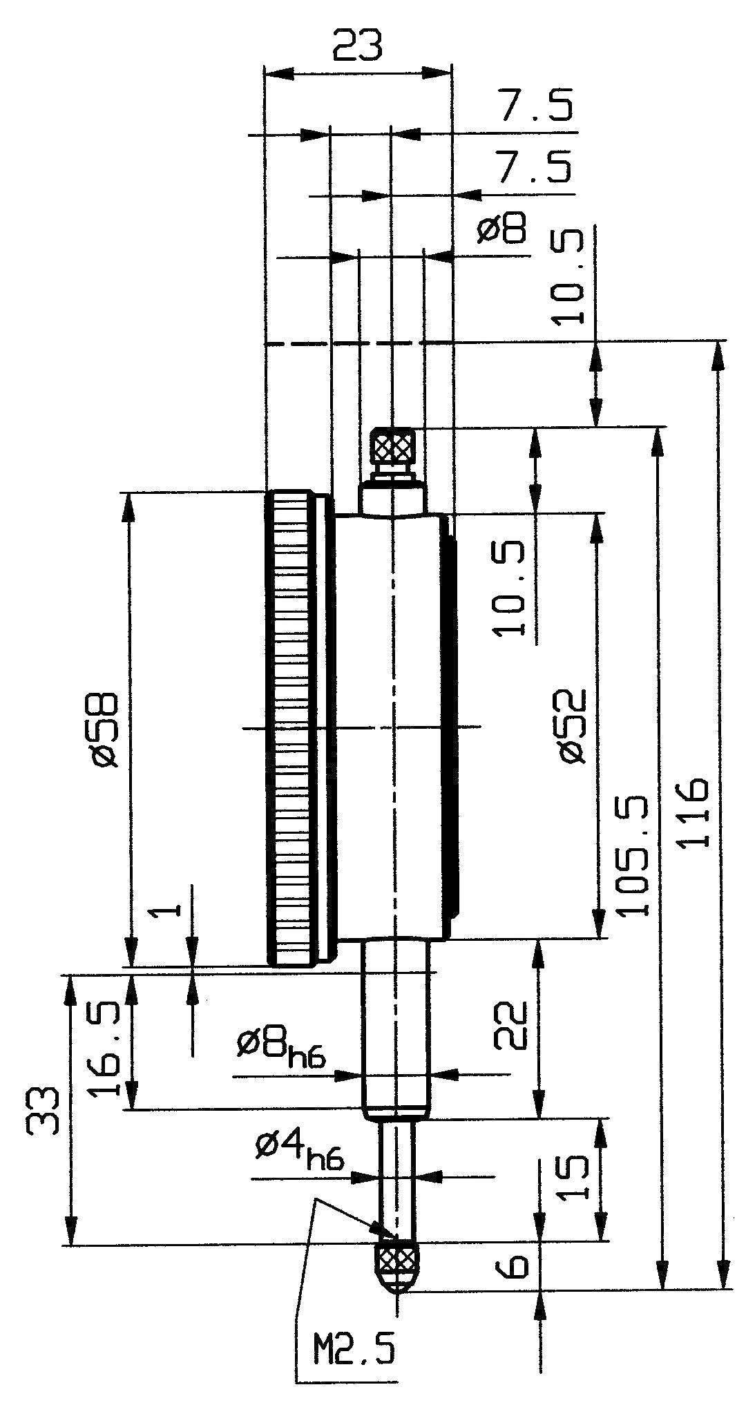 Comparateur HELIOS PREISSER 0701103 10 mm Lecture: 0.01 mm 1 pc(s)