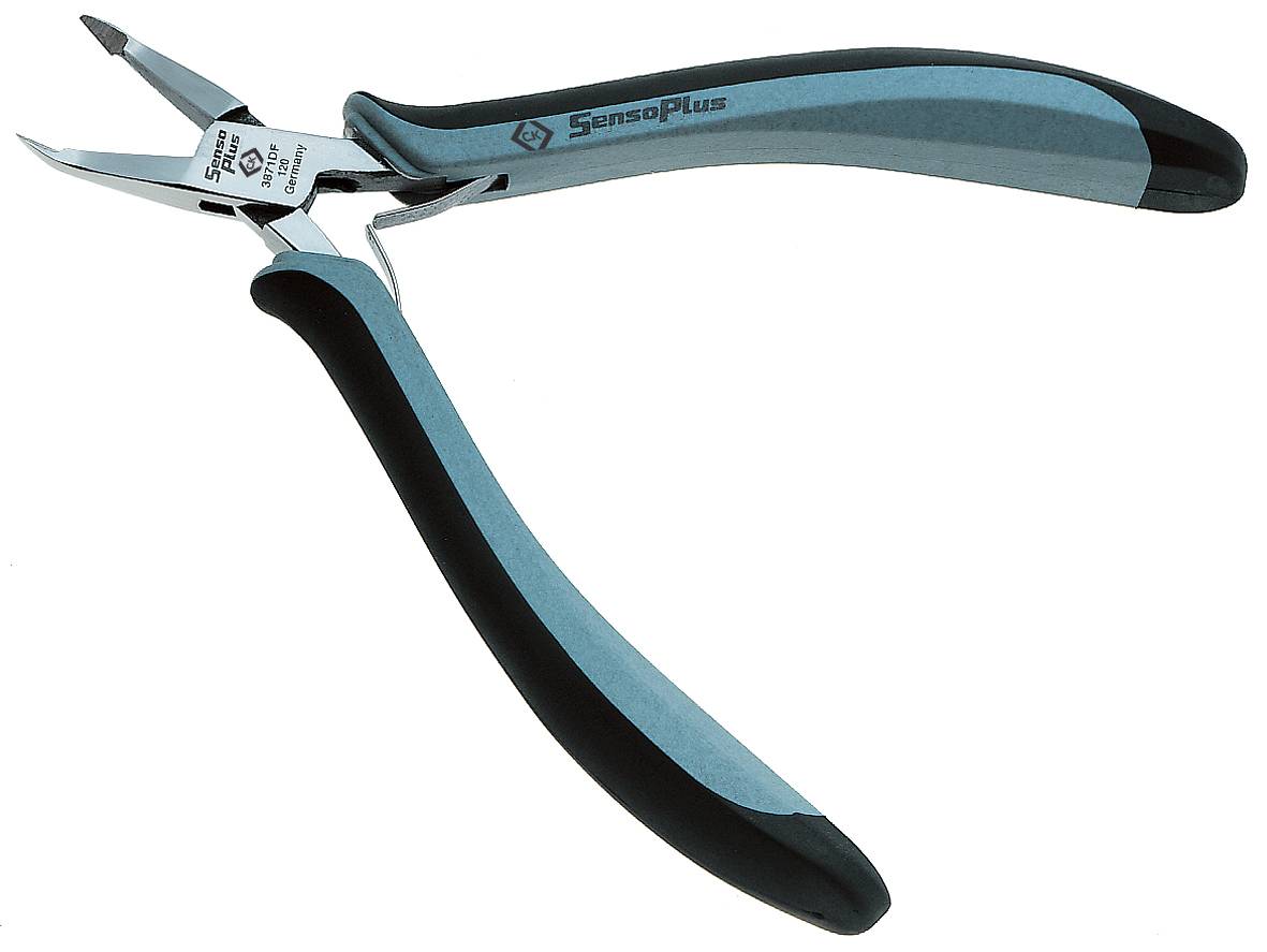 Petite pince coupante avec poignée ergonomique, adaptée aux travaux de coupe précis sur fils fins ou matériaux délicats.