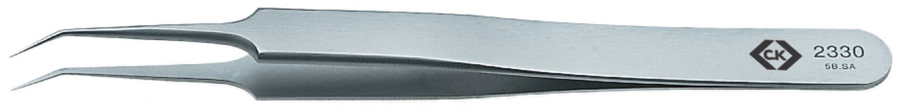 C.K T2330 Pince brucelle de précision 5b SA pointue, courbée à 45°, super-fine 110 mm
